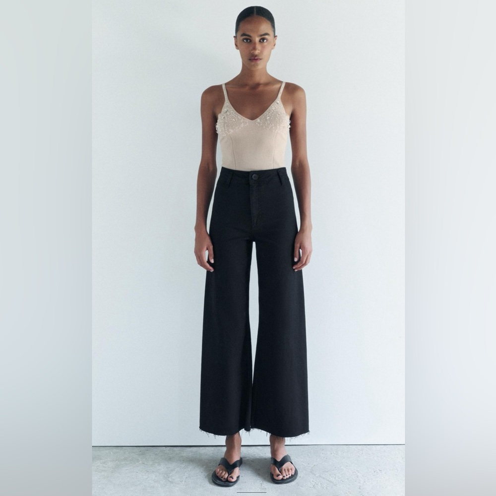 NWOT Zara High Waisted Marine Jeans